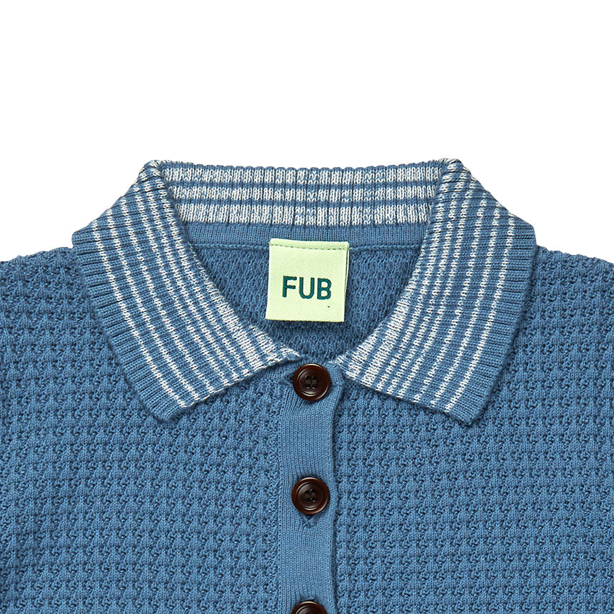 Fub-Blue Cotton Polo Shirt