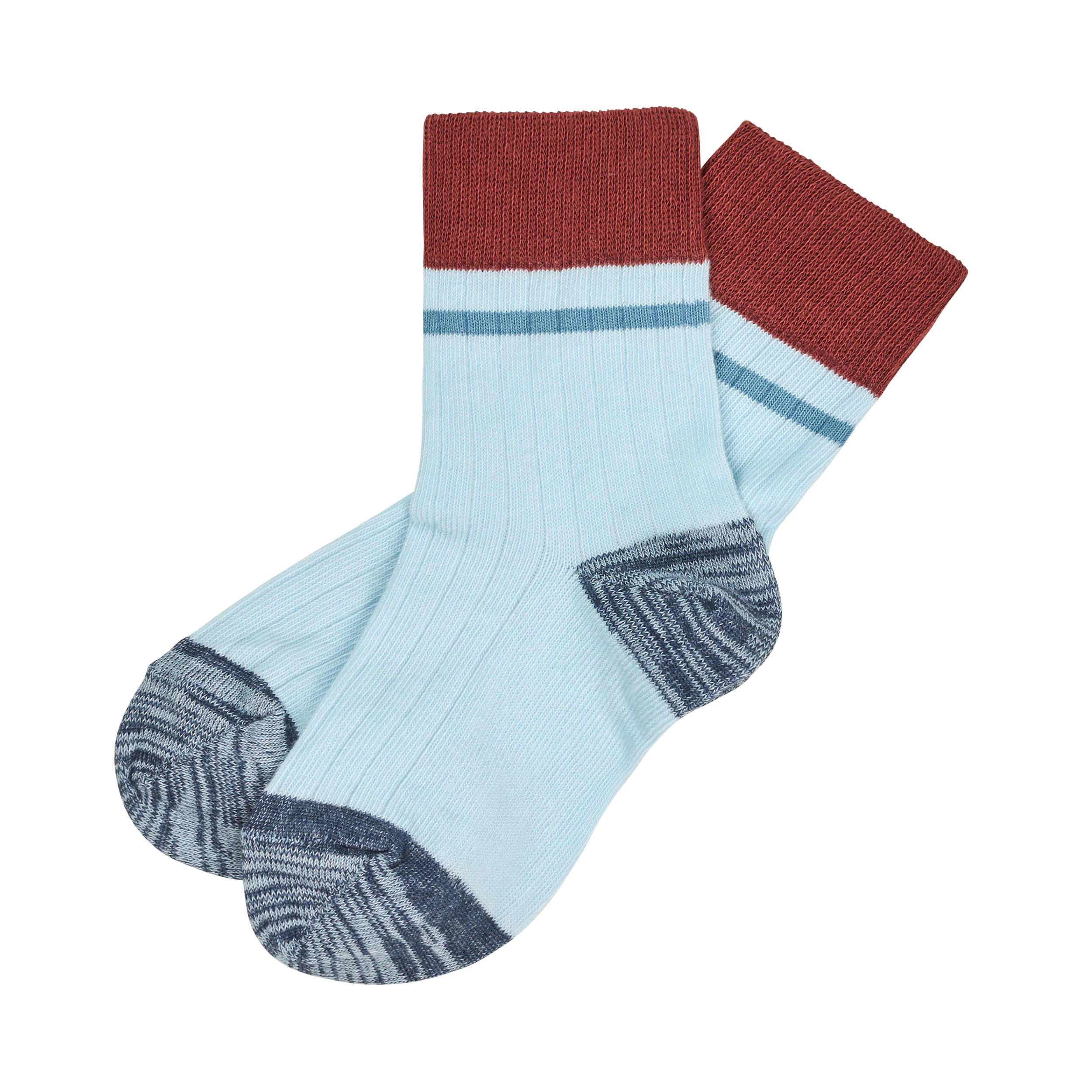 Fub-Light Blue Striped Cotton Socks