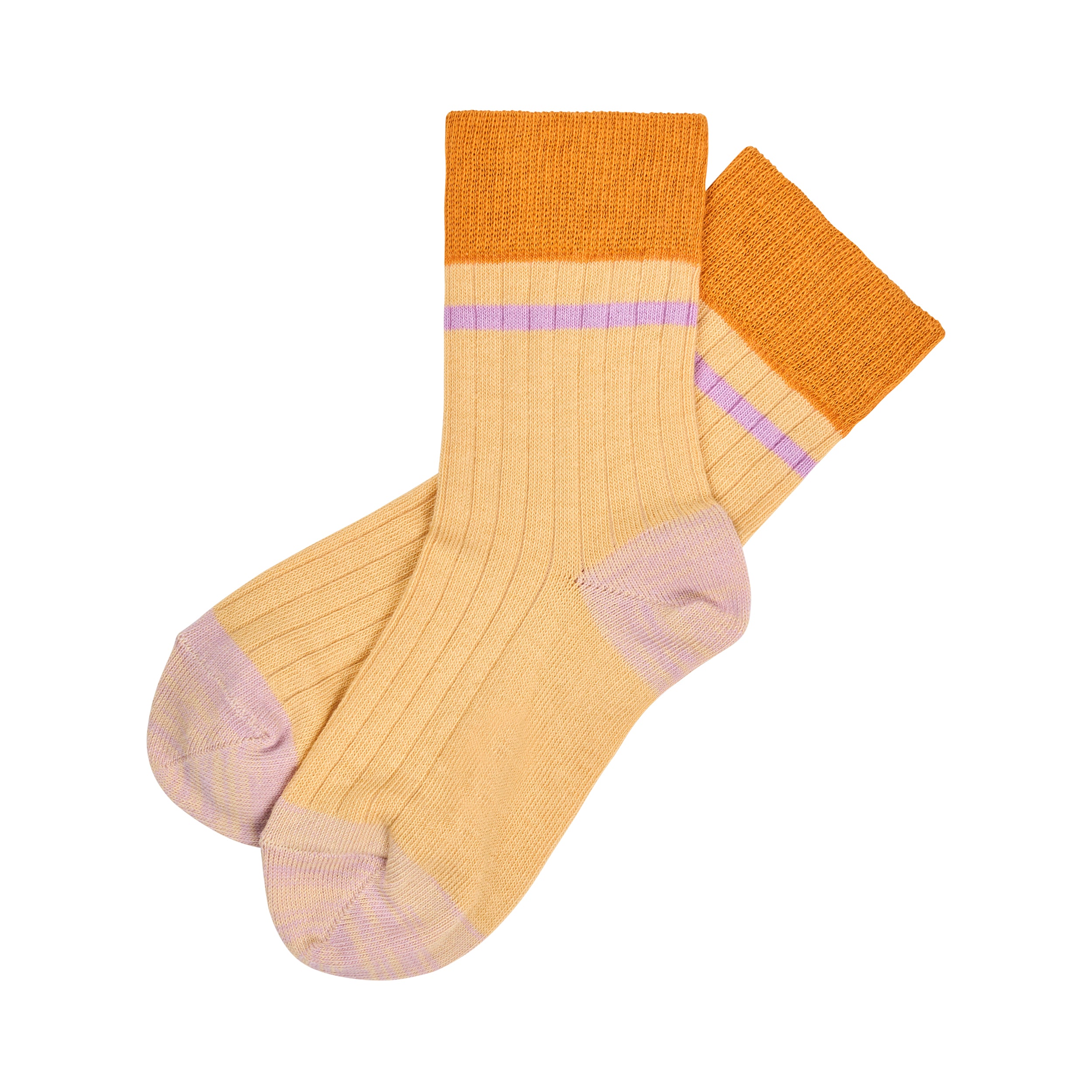 Fub-Orange Striped Cotton Socks