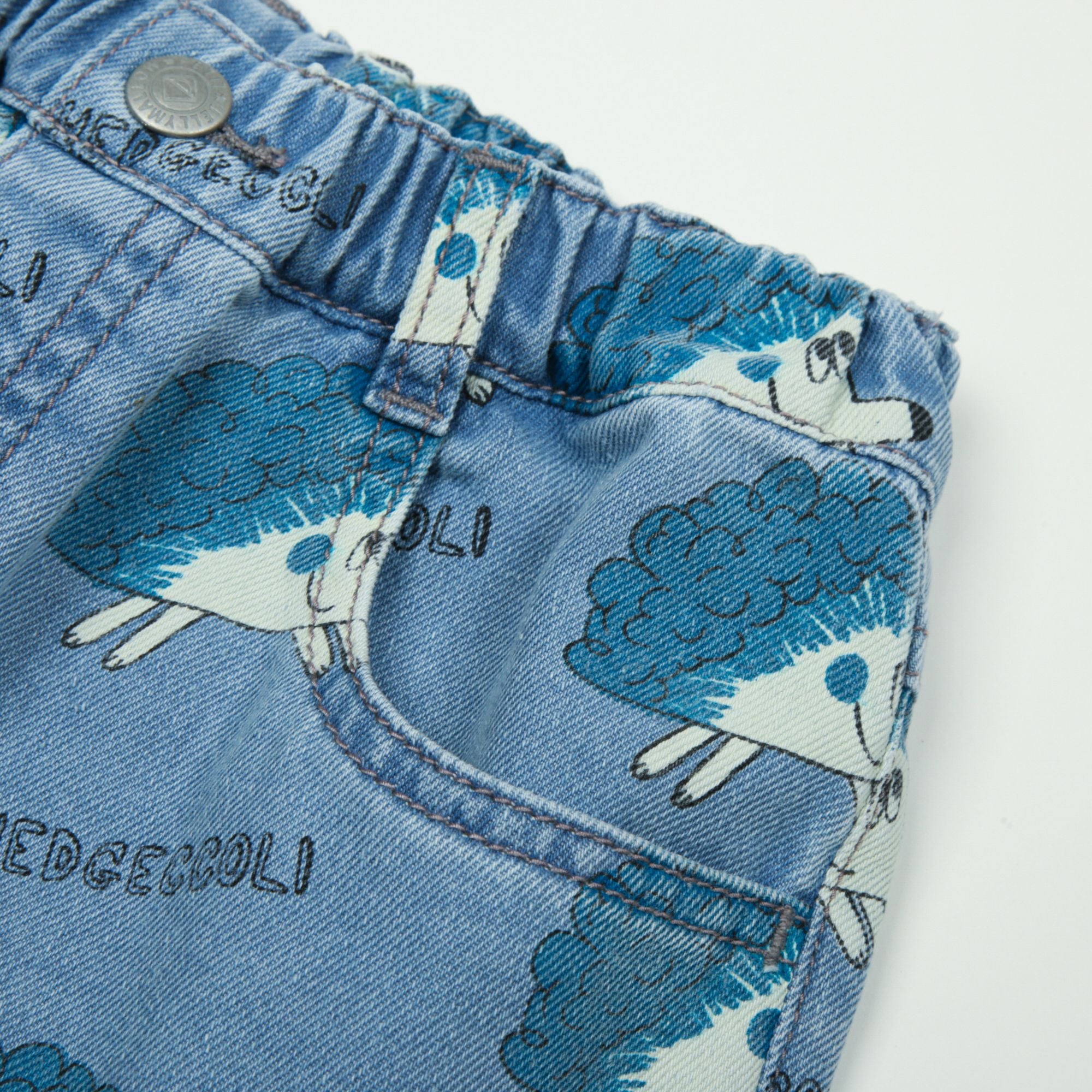 Jelly Mallow-Hedgehog Denim Pants Blue