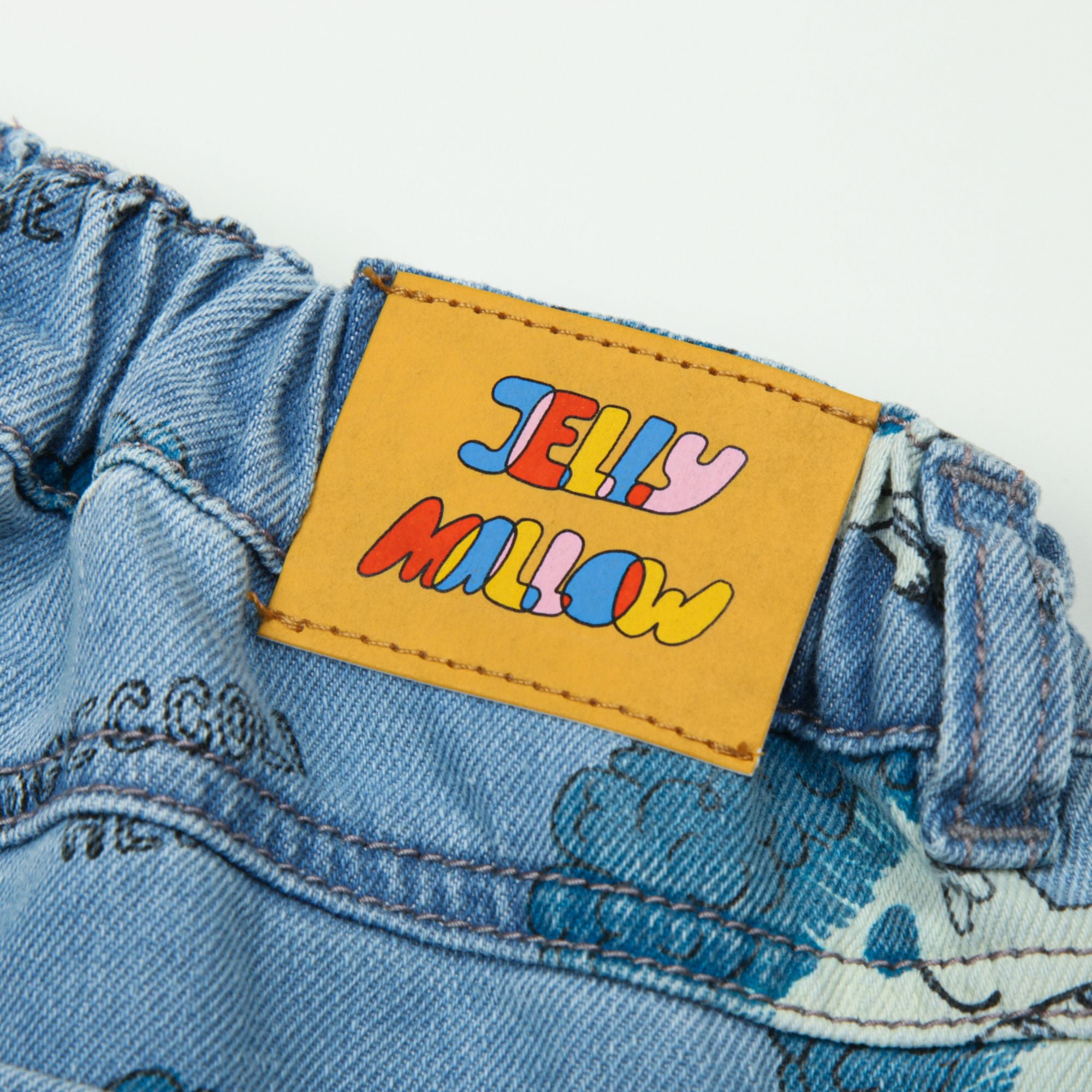 Jelly Mallow-Hedgehog Denim Pants Blue