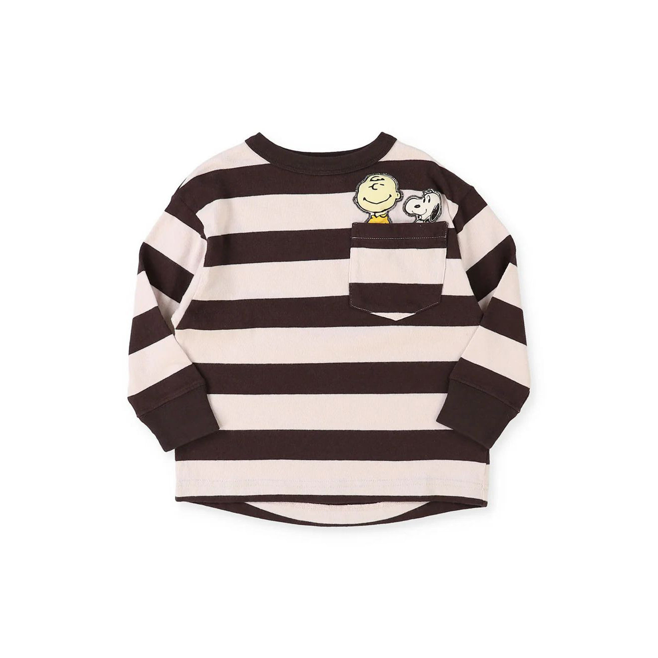 Denim Dungaree-Kids Wide Striped Cotton Jersey Snoopy Tee