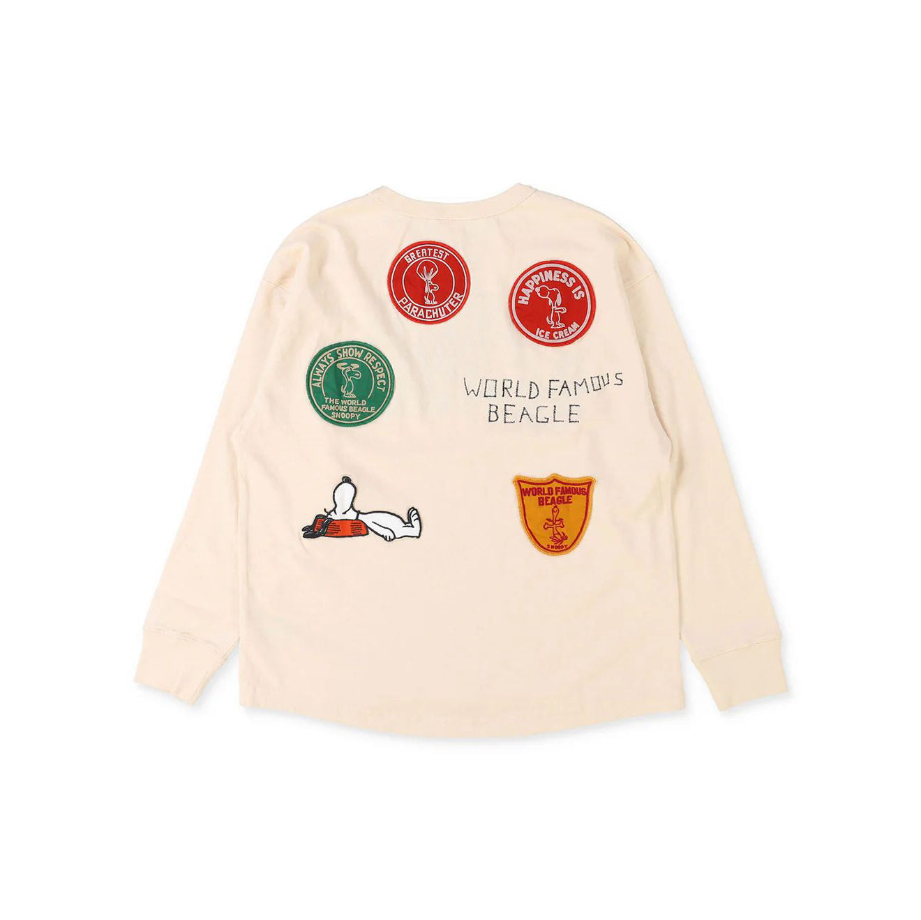 Denim Dungaree-Kids Cotton Jersey Snoopy Head Tee Off White