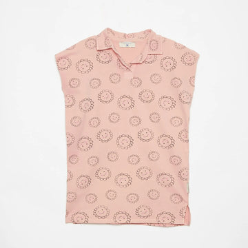 FLOWERS ALL OVER POLO DRESS-PINK