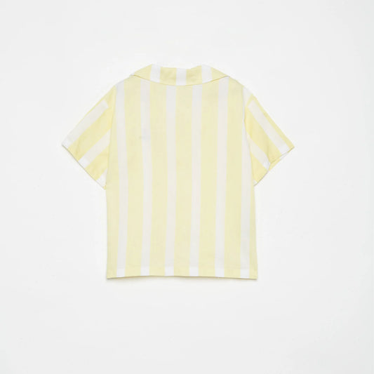 YELLOW STRIPES BUTTONED SHIRT-YELLOW/WHITE