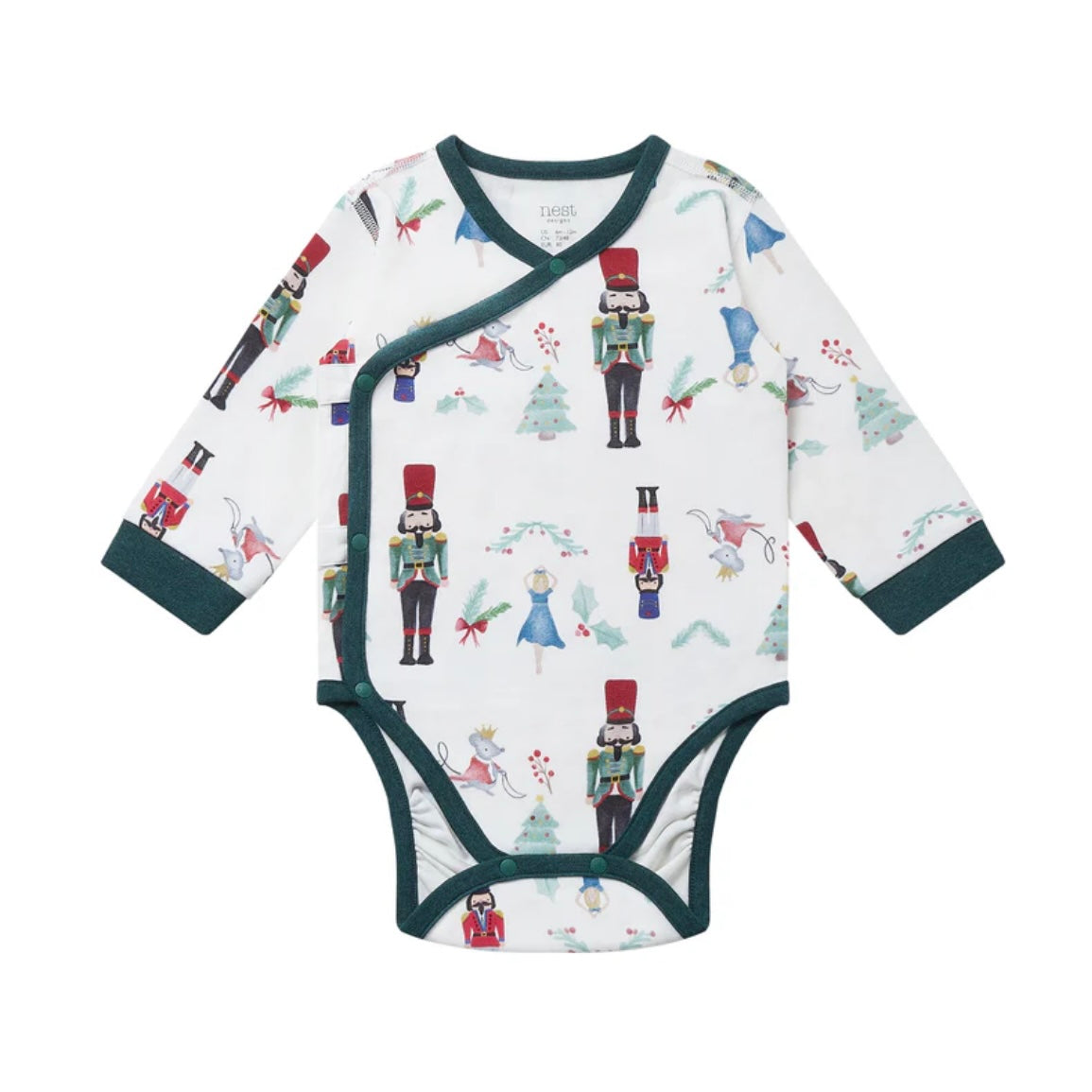 Nest Designs-Long Sleeve Kimono Onesie Nutcracker