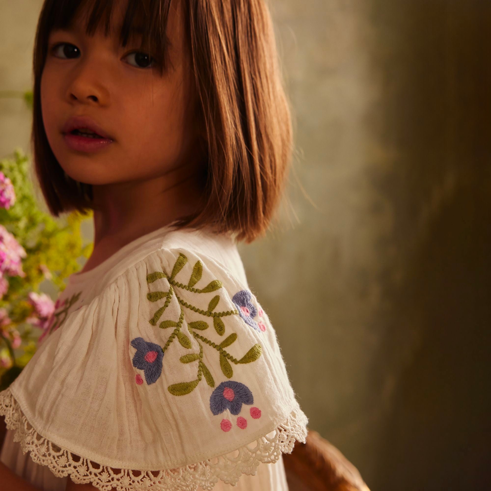 Louise Misha-Girls Dress Ana Off White