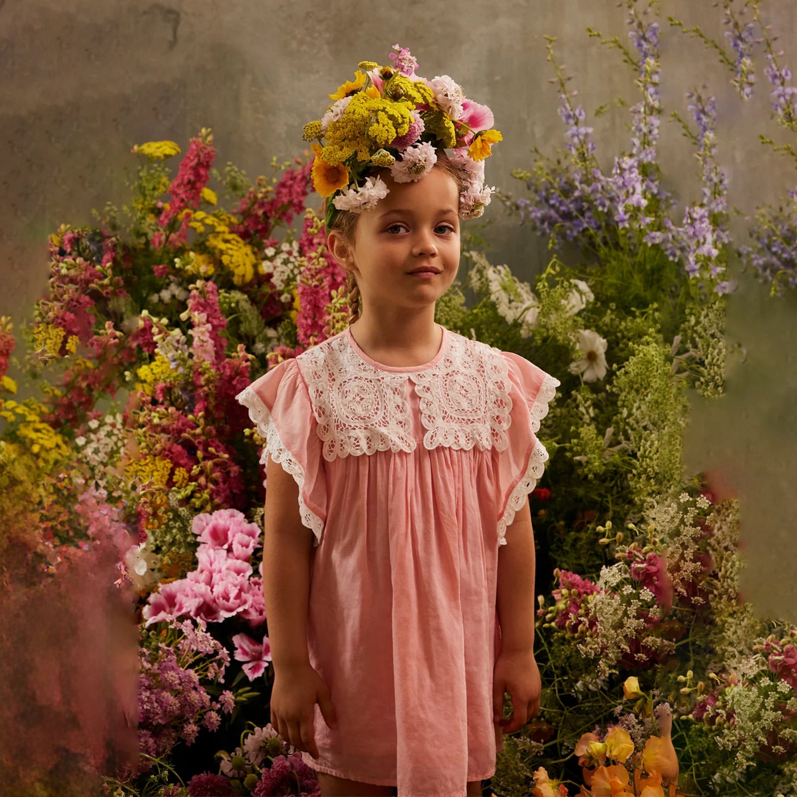 Louise Misha-Girls Dress Haida Coral