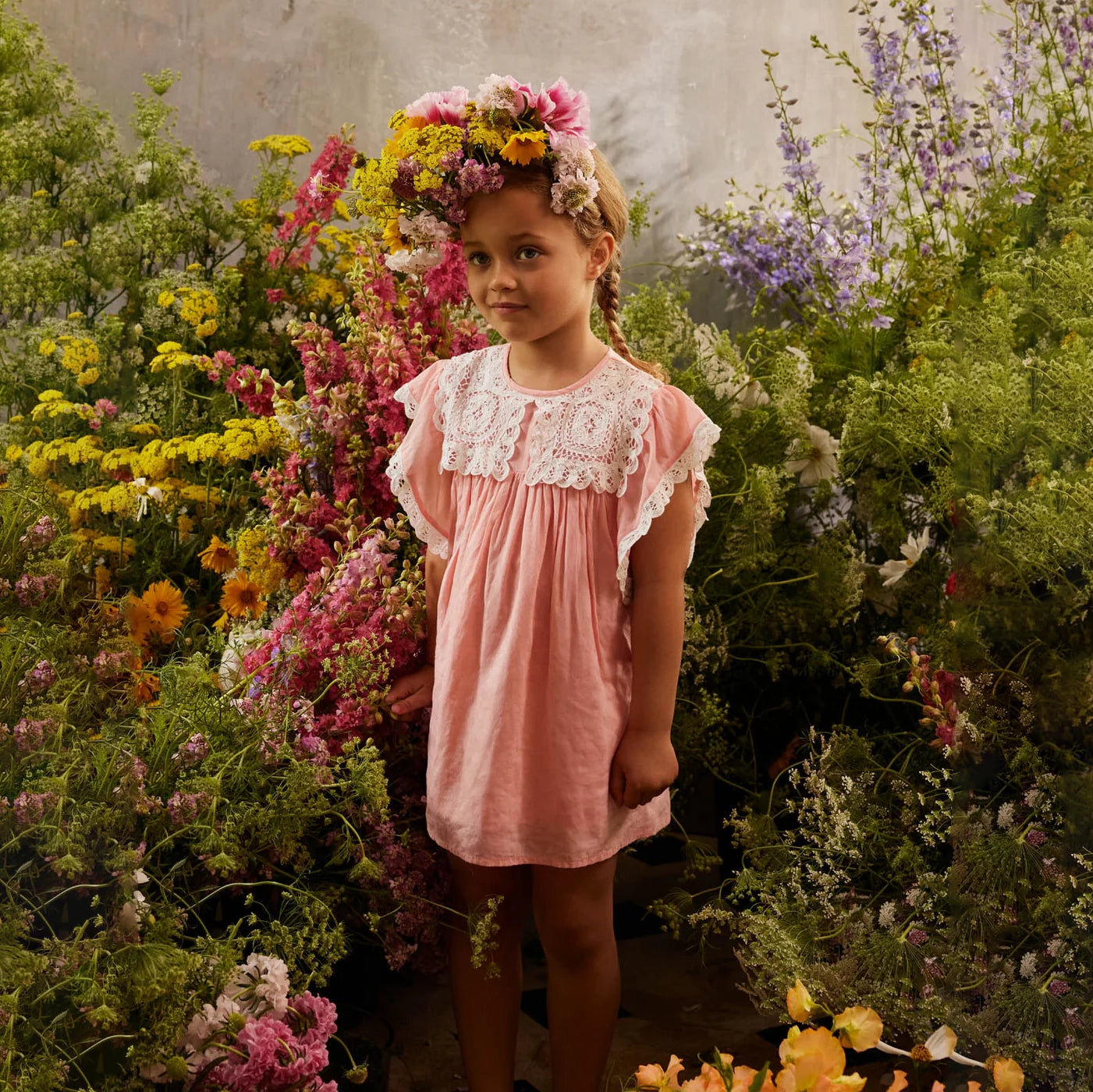 Louise Misha-Girls Dress Haida Coral