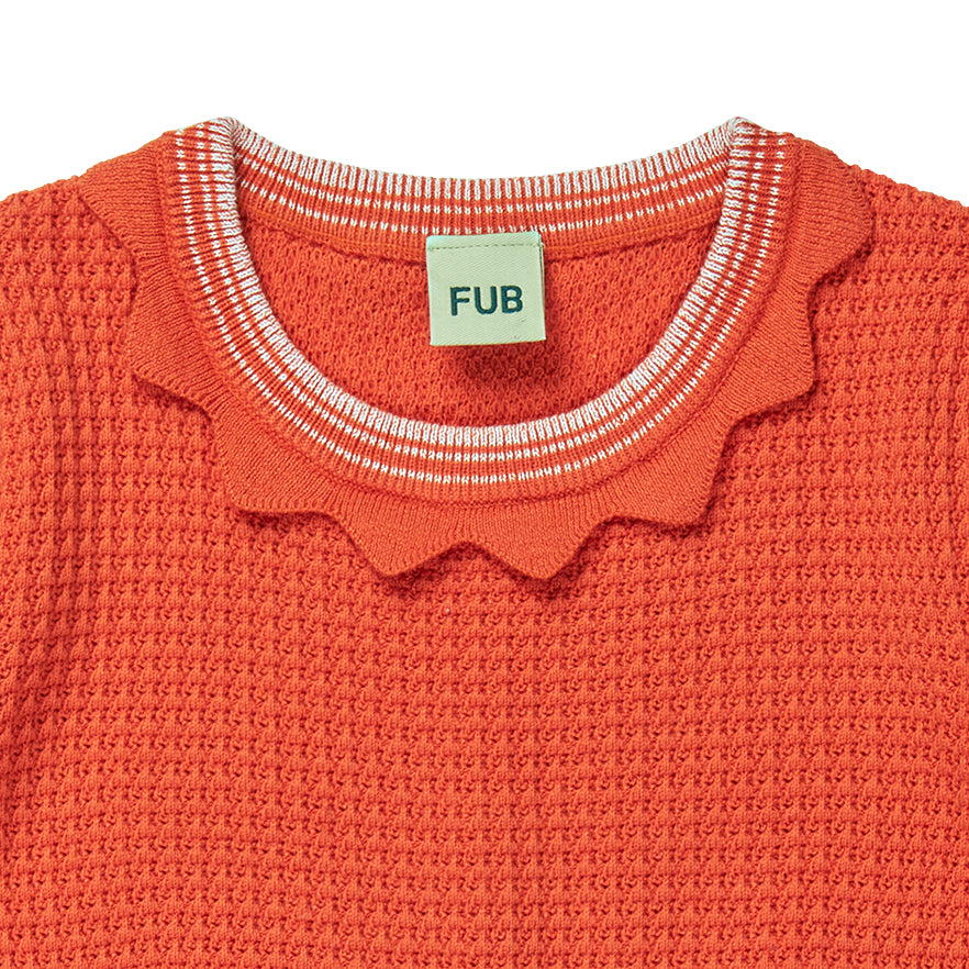 Fub-Girls Red Cotton Knit T-Shirt