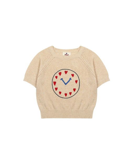 Watch Short Sleeve Knit-BEIGE