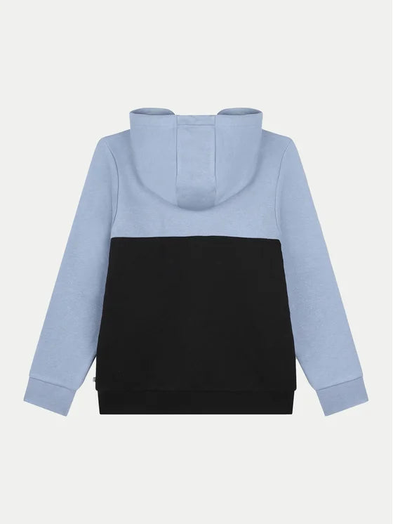 COLORBLOCK ZIP UP HOODIE-BLUE/BLACK