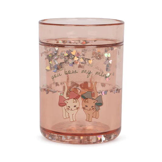 2 PACK GLITTER CUPS BOW KITTY