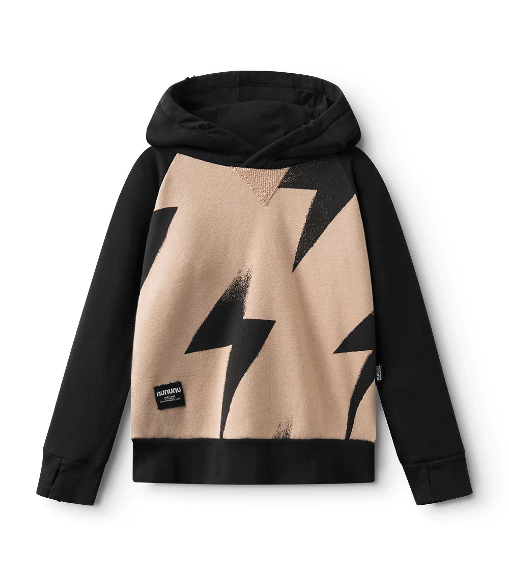 BOLTS HOODIE BLACK/WOOD