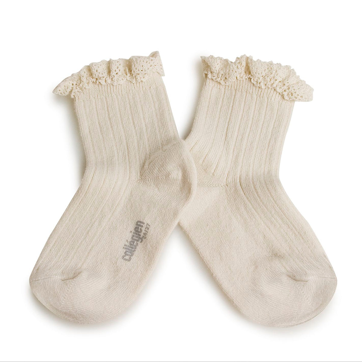 Collégien-Lili  Lace Trim Ribbed Ankle Socks Doux Agneaux