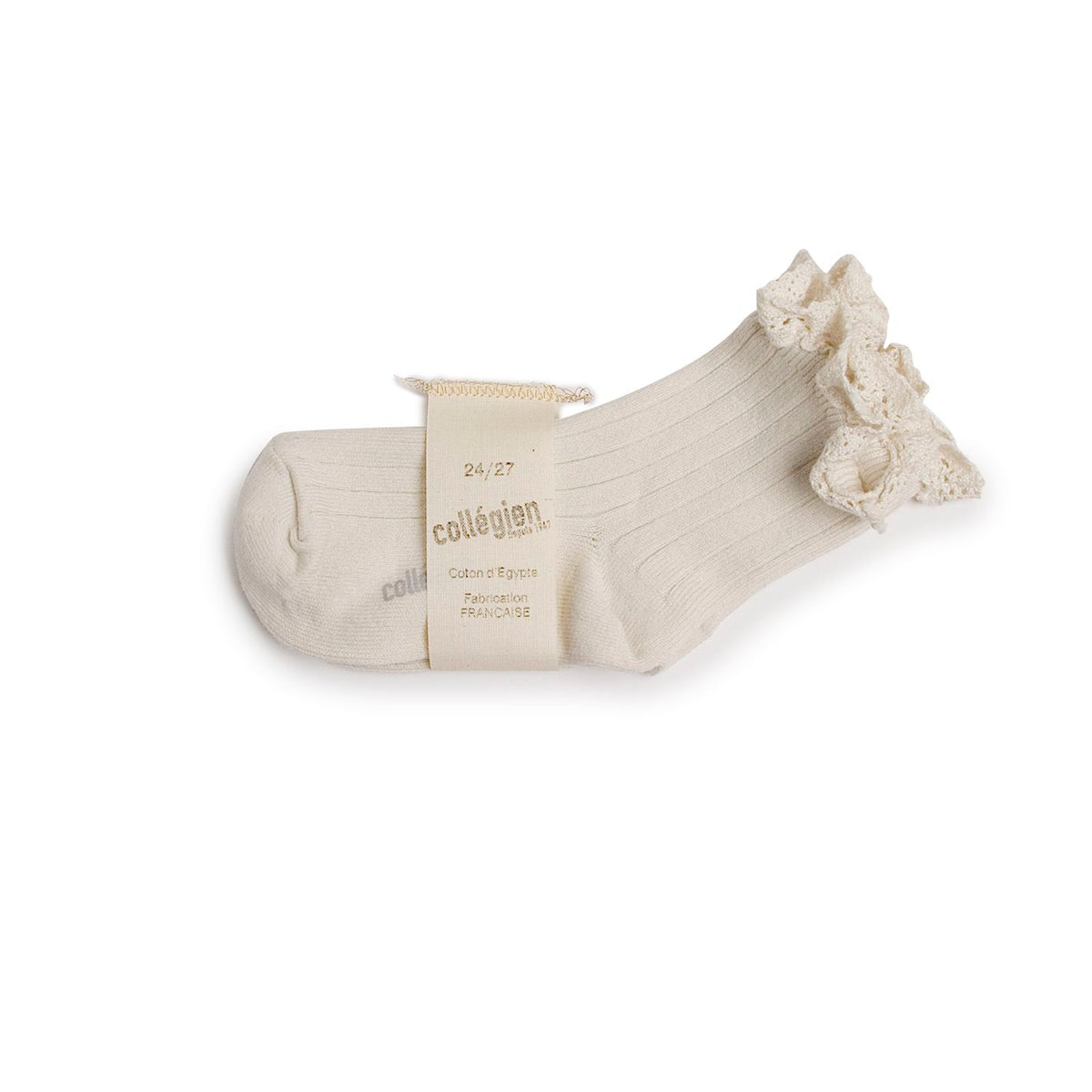 Collégien-Lili  Lace Trim Ribbed Ankle Socks Doux Agneaux