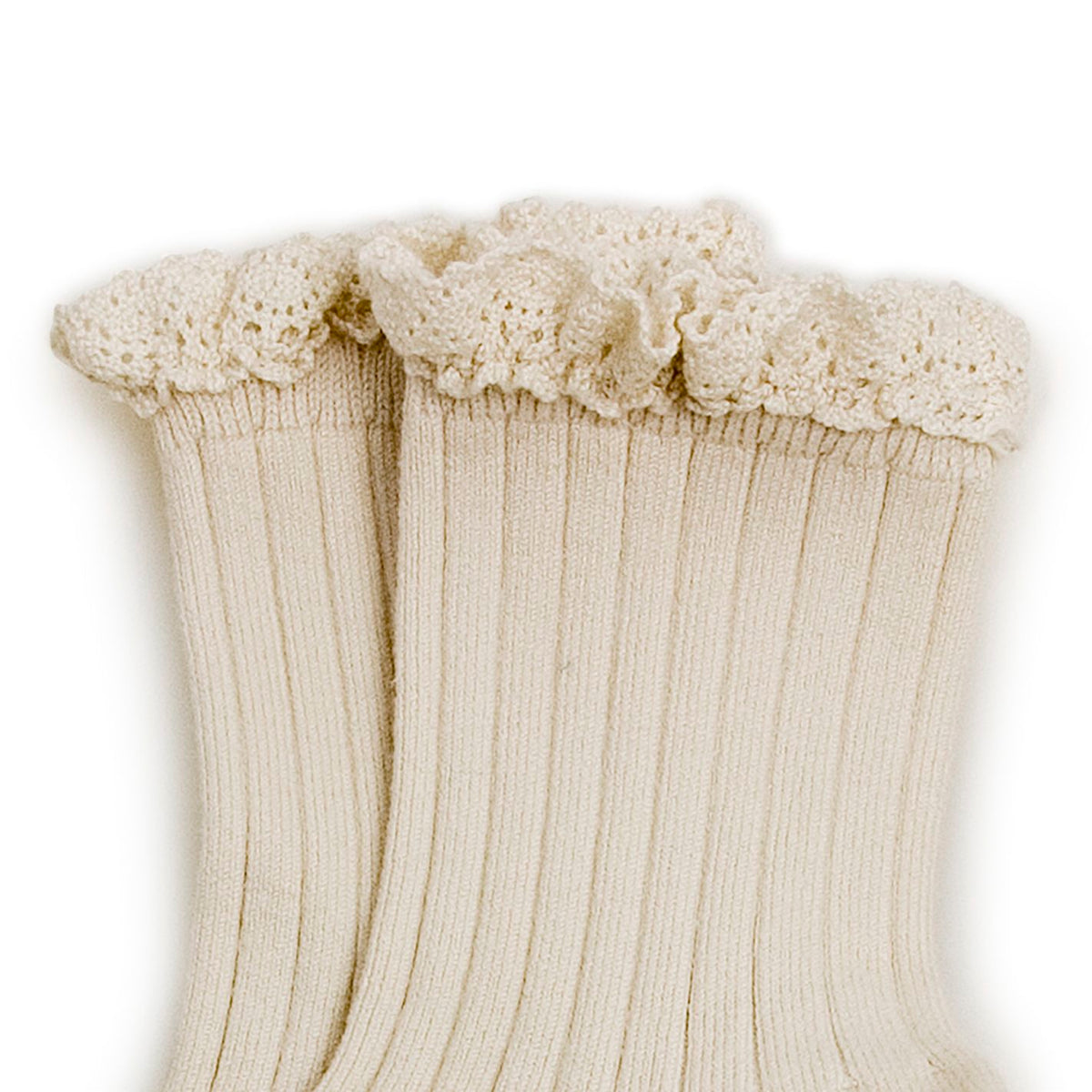 Collégien-Lili  Lace Trim Ribbed Ankle Socks Doux Agneaux