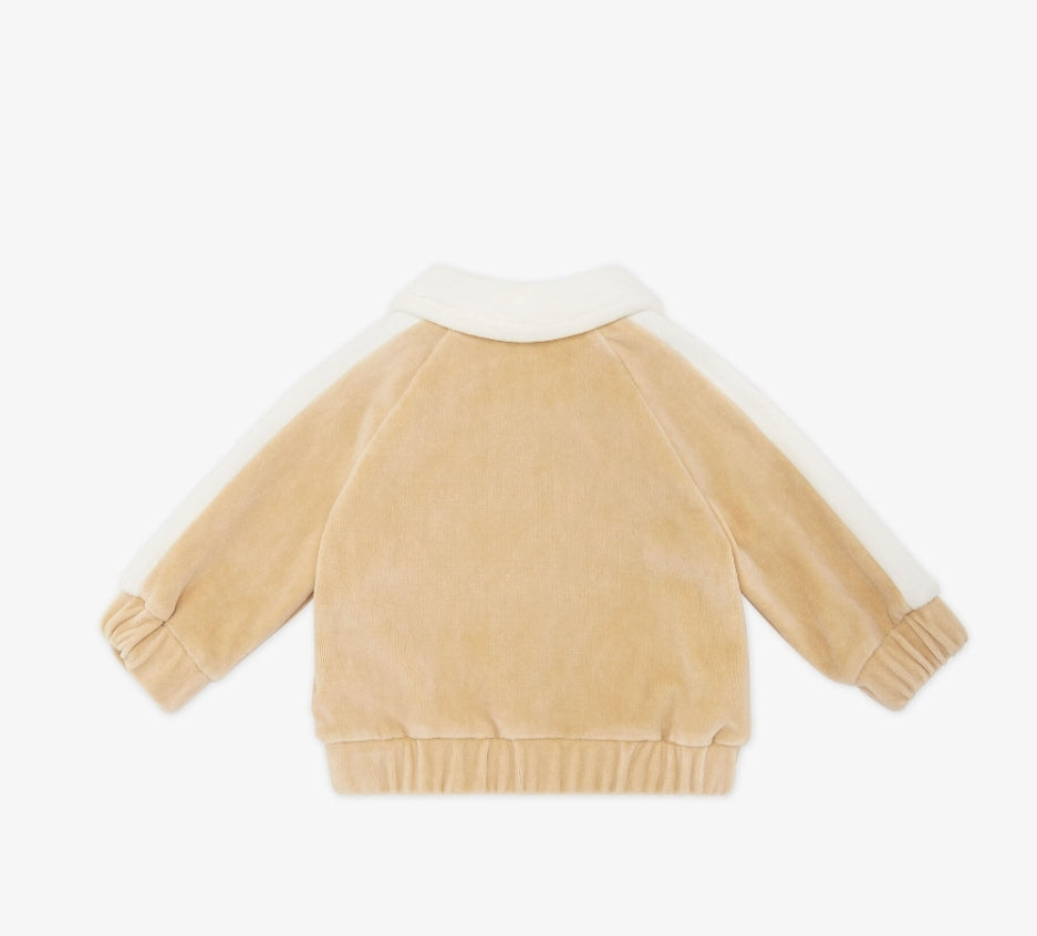 BABY ZIP UP CHENILLE SWEATSHIRT WITH COLLAR