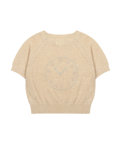 Watch Short Sleeve Knit-BEIGE