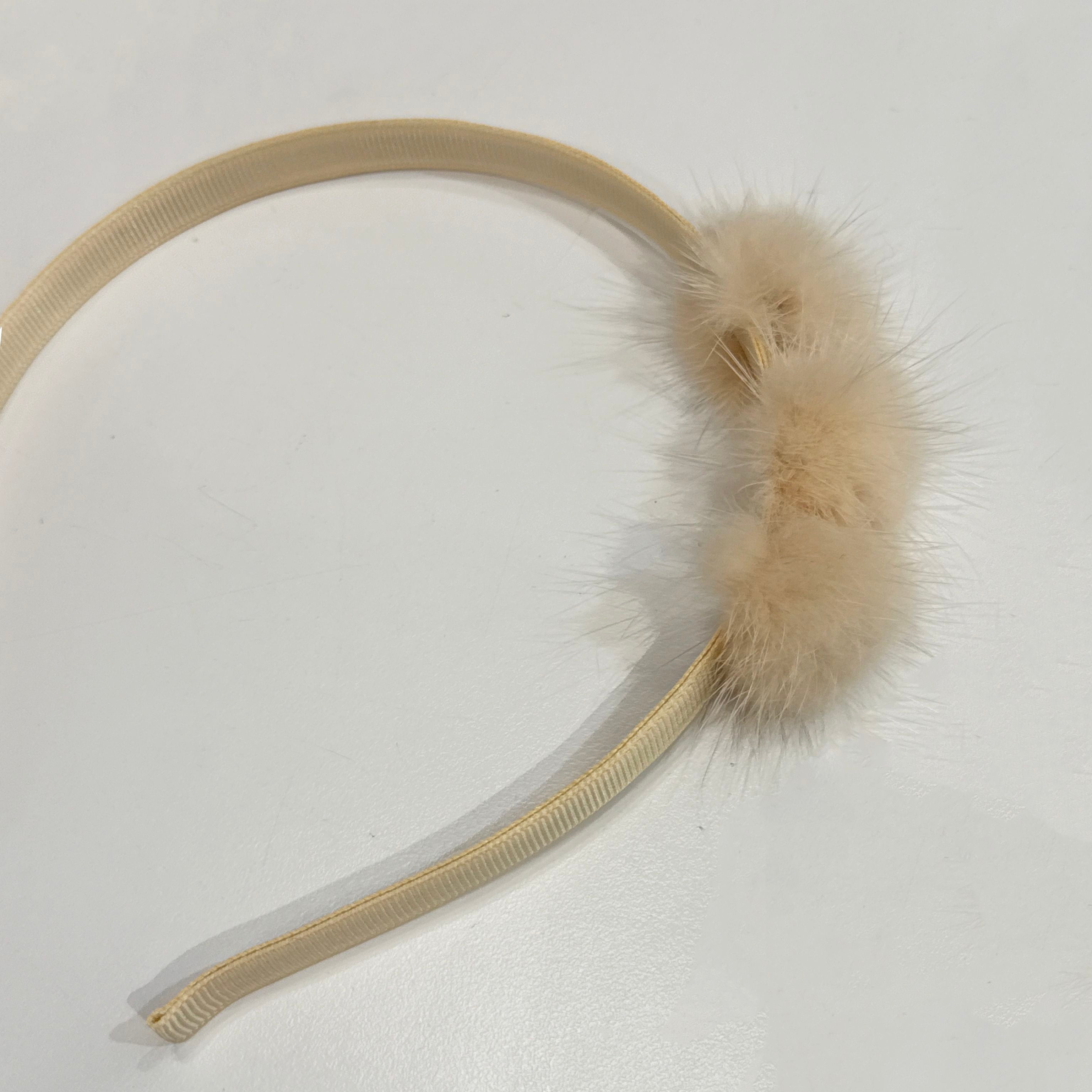 Olilia-Mink Triple Puff Hard Headband-Nude