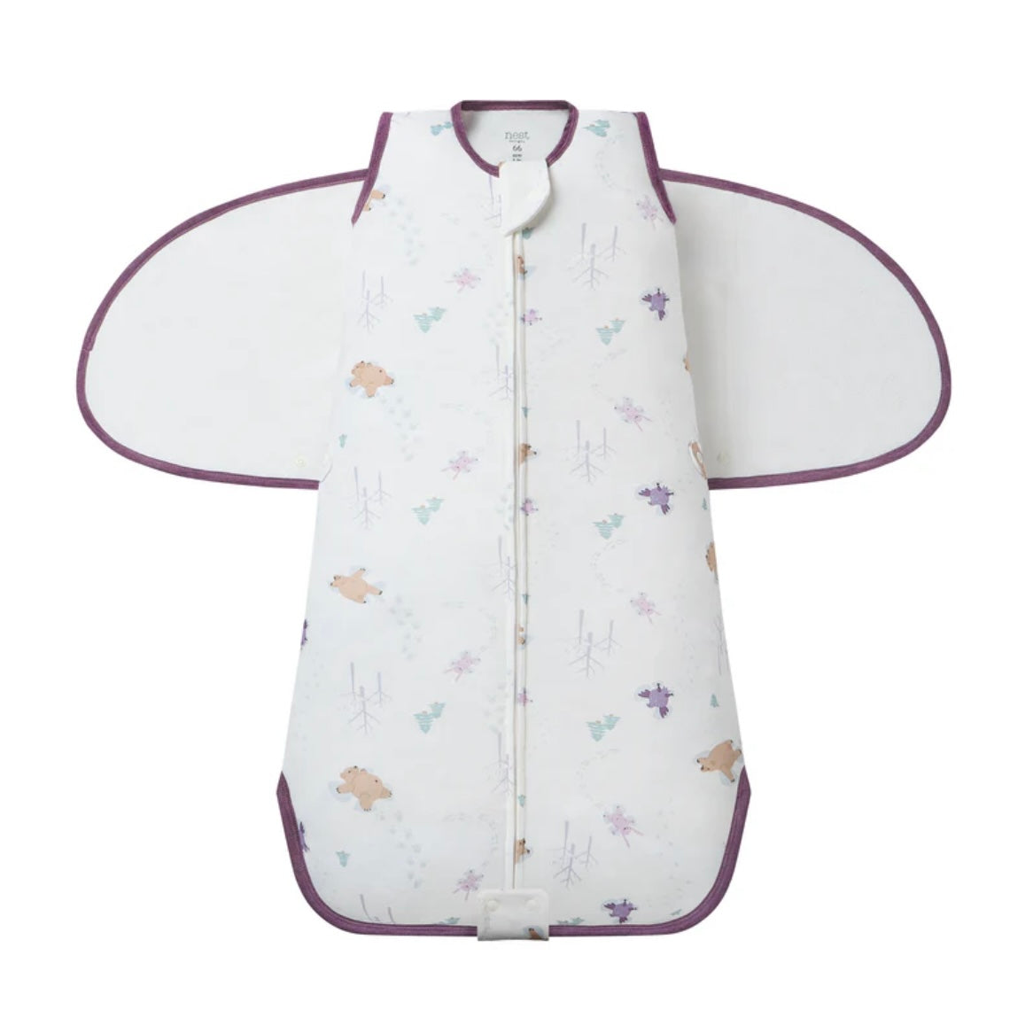 Nest Designs-0.5 TOG Swaddle Sleep Bag Snow Angels