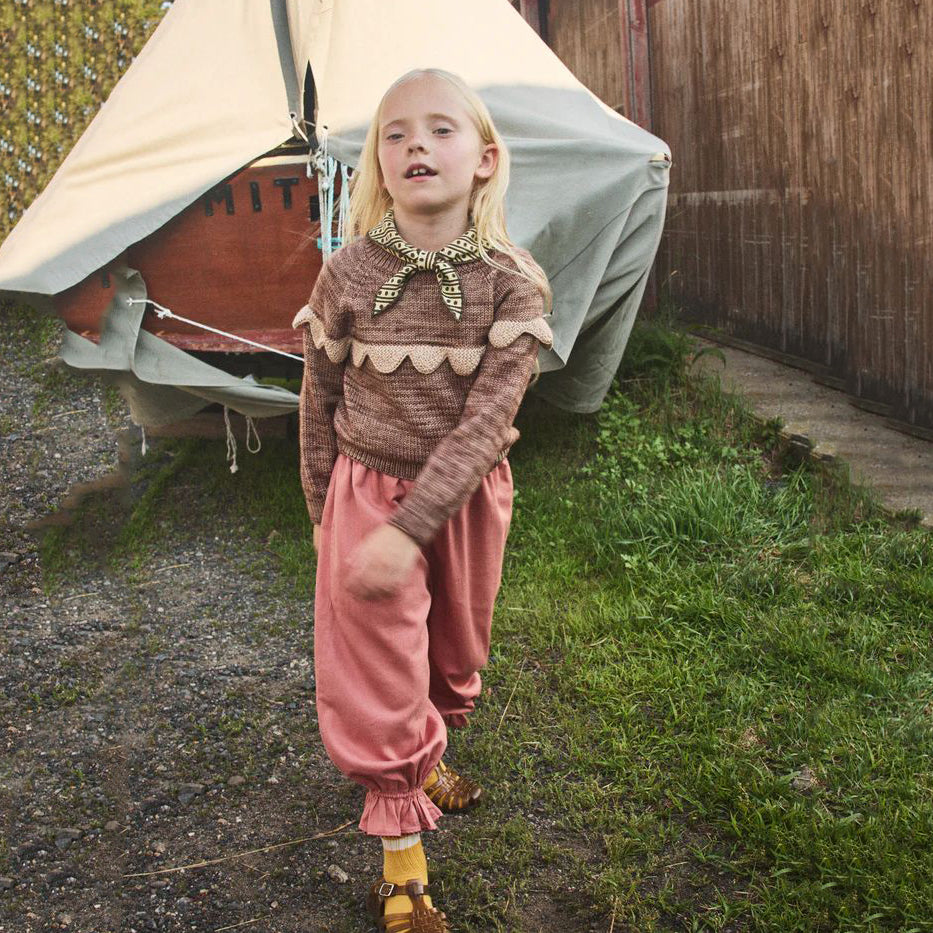 Misha & Puff-Scallop Yoke Sweater Affogato