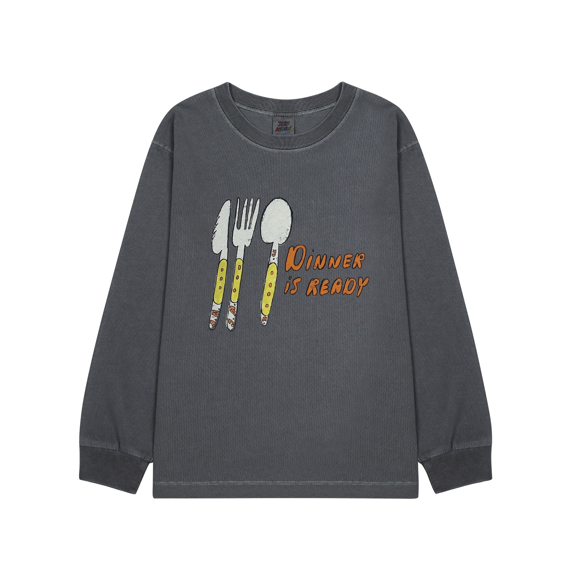 Jelly Mallow-Dinner Pigment Longsleeve T-shirt Charcoal