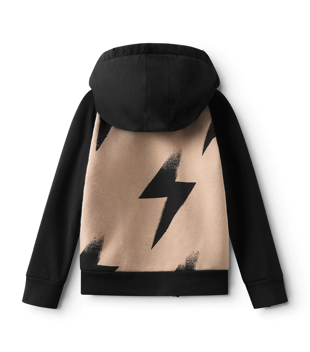 BOLTS HOODIE BLACK/WOOD