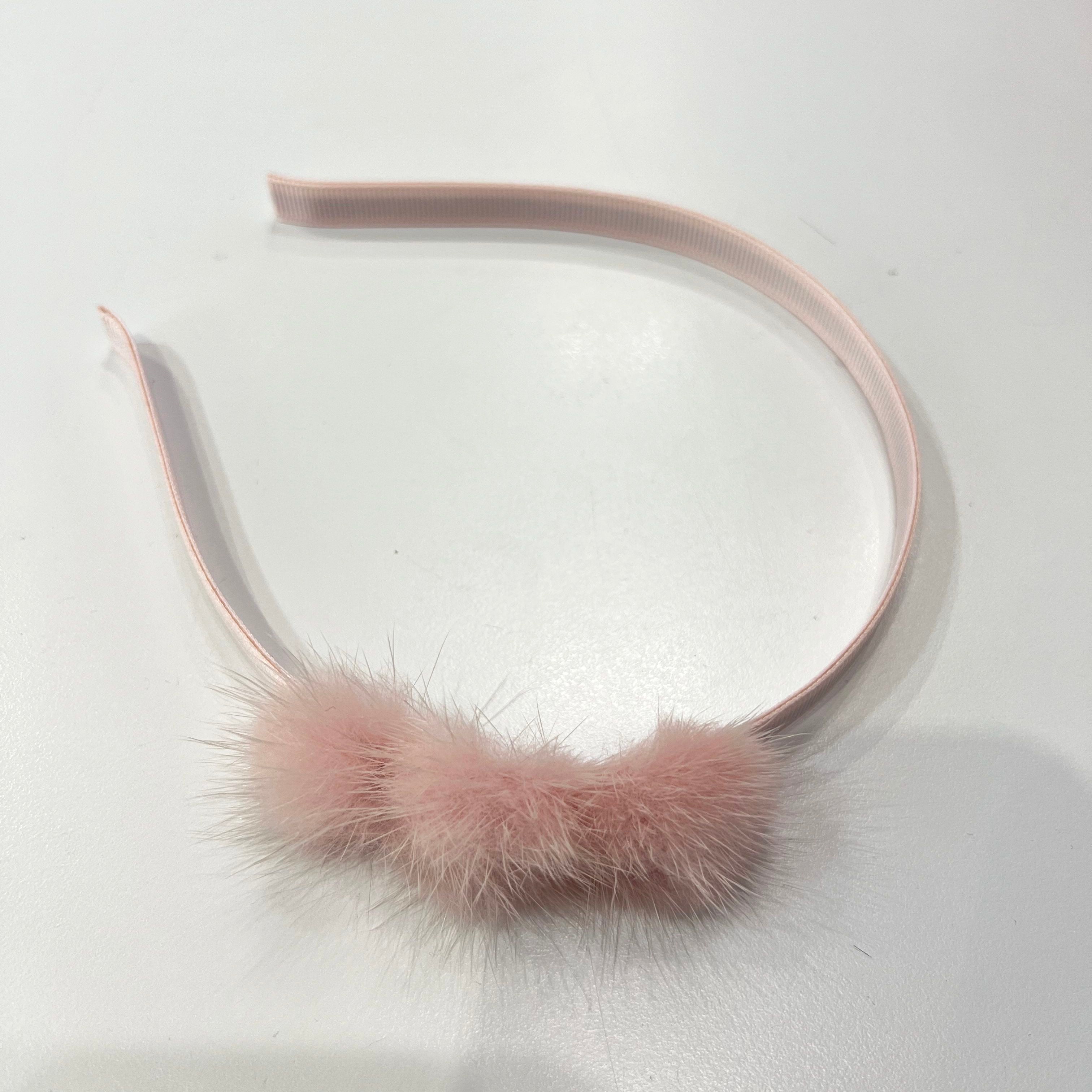 Olilia-Mink Triple Puff Hard Headband-Powder Pink