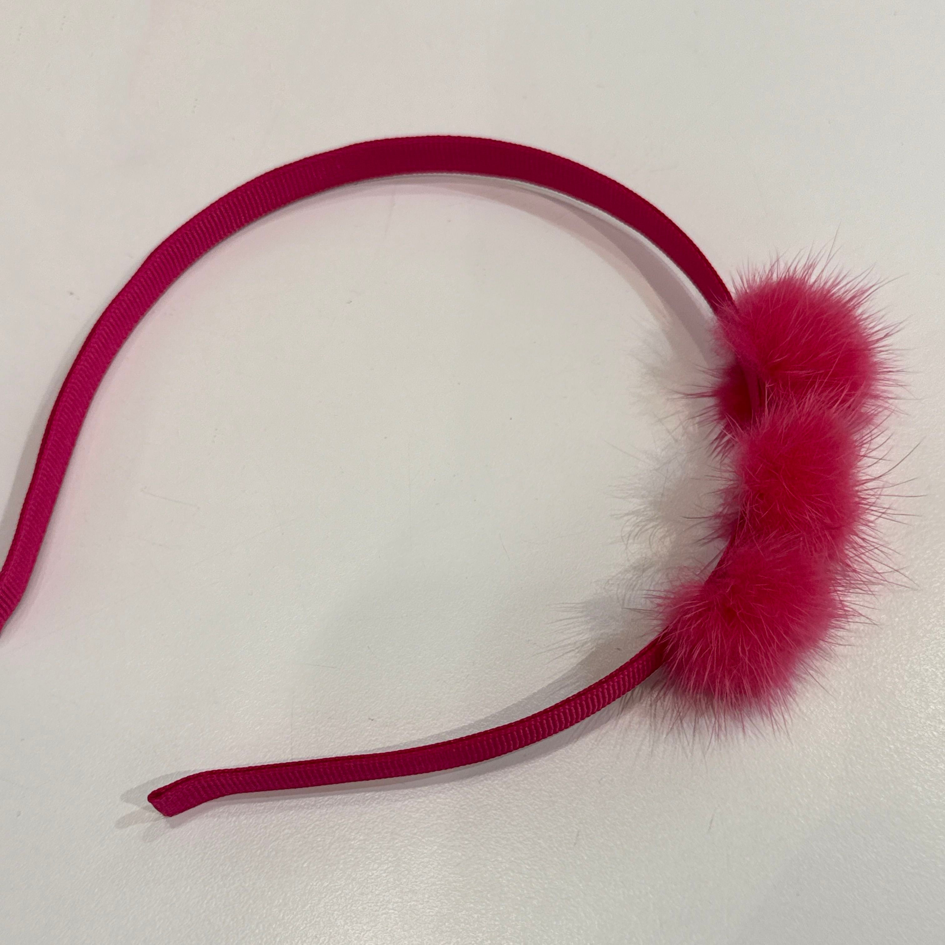 Olilia-Mink Triple Puff Hard Headband-Azalea