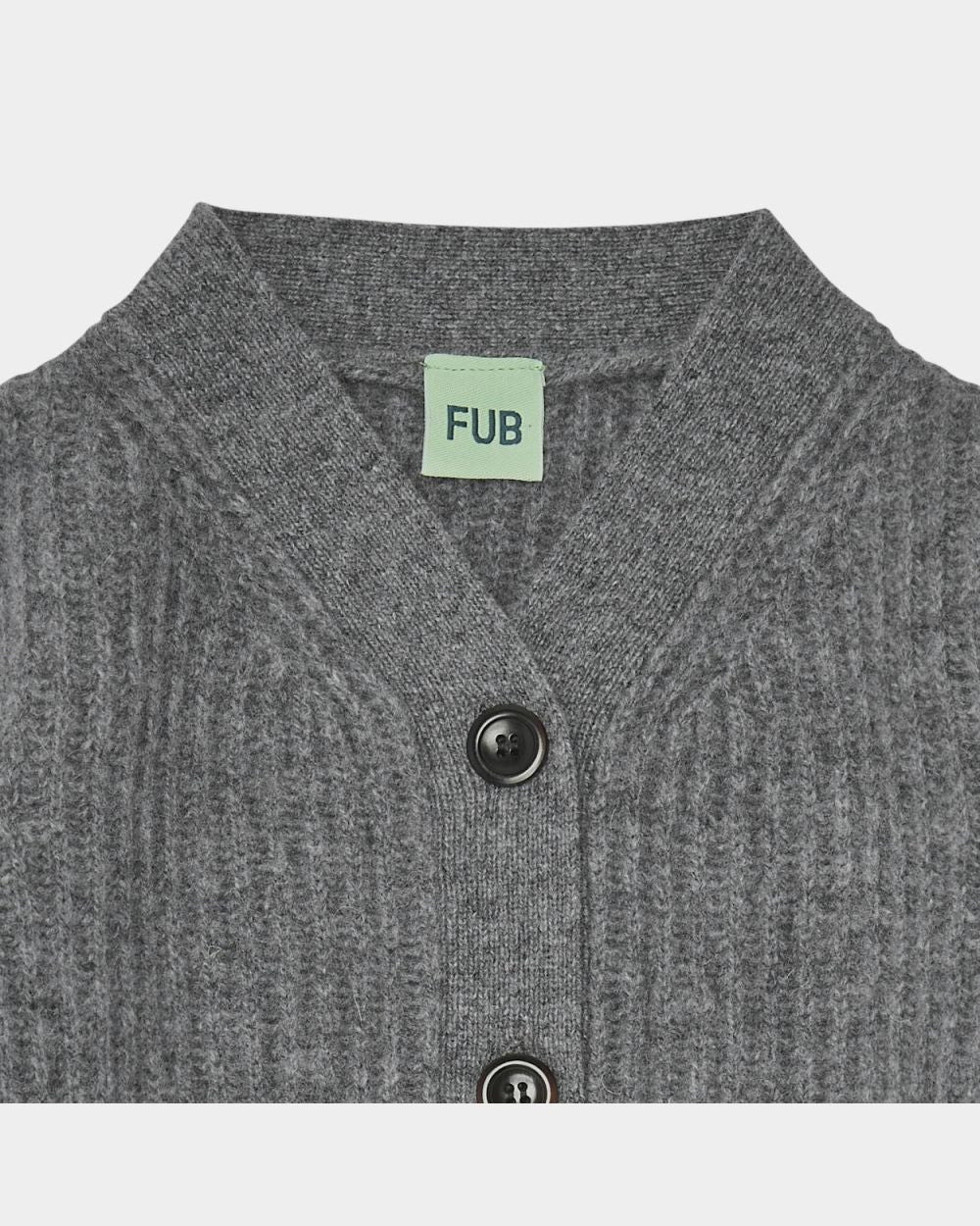 Lambswool Cardigan charcoal melange