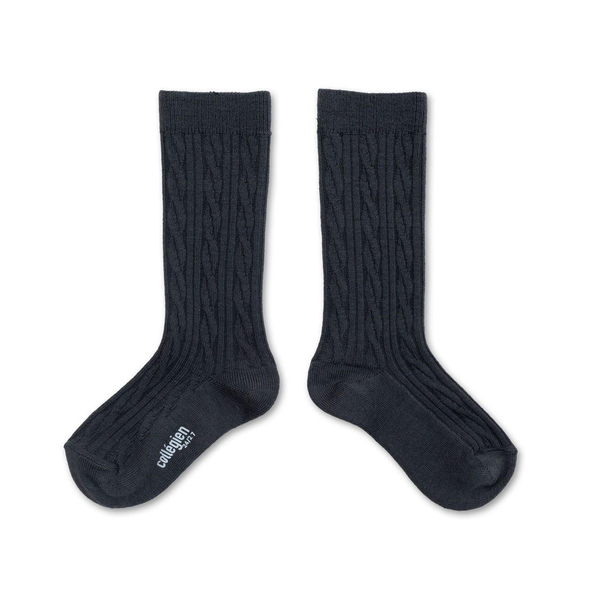 Collégien-Alix  Cableknit Merino Wool Kneehigh Socks Pierre de Volvic