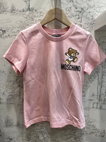 SS TEE WITH SML BEAR JUMPING OVER LOGO- SGR ROSE