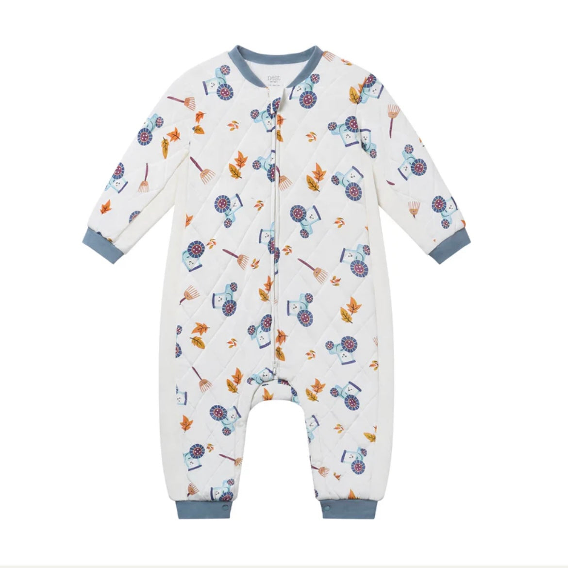 Nest Designs-Quilted Long Sleeve Romper On The Farm