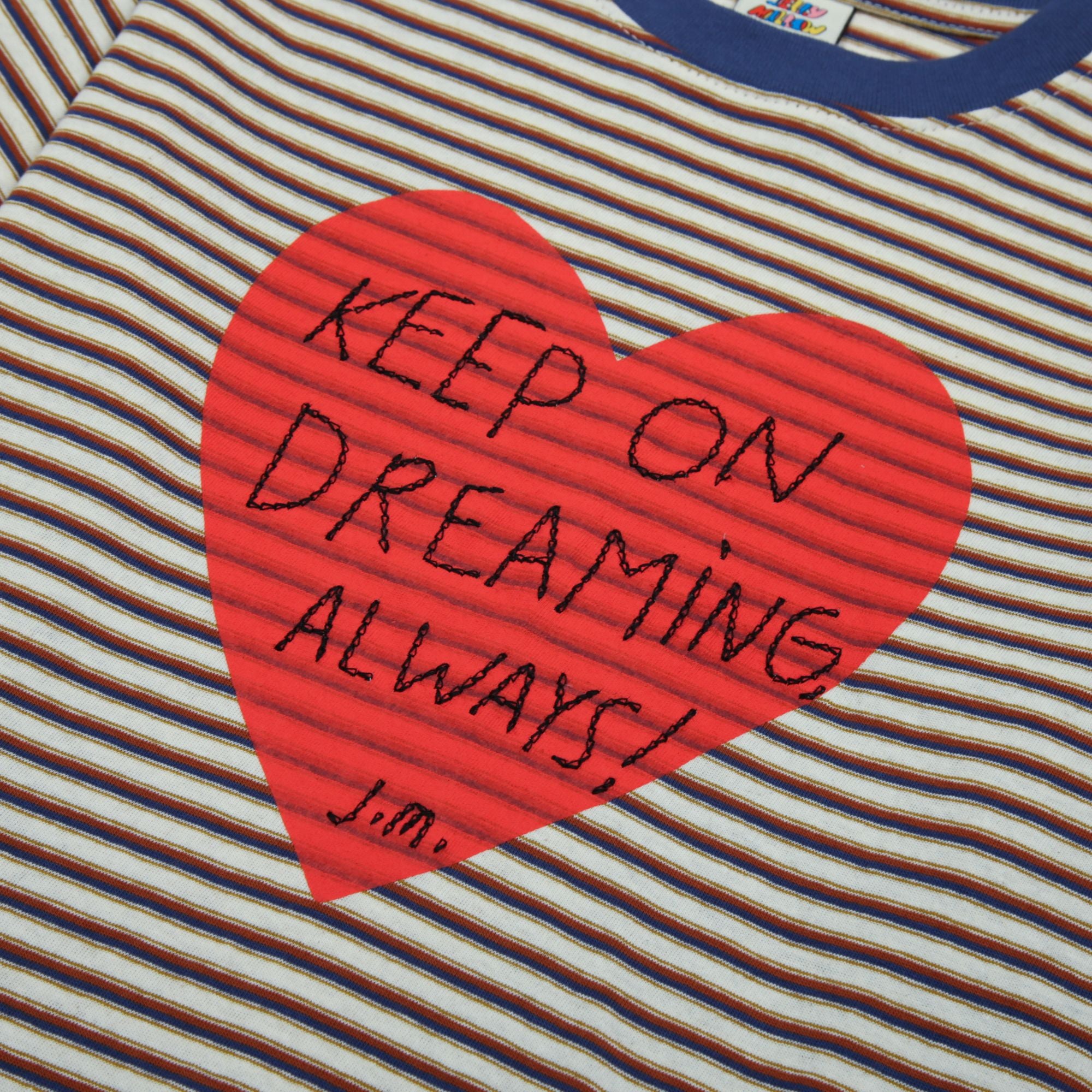 Jelly Mallow-Heartchain Stripe T-shirt Navy