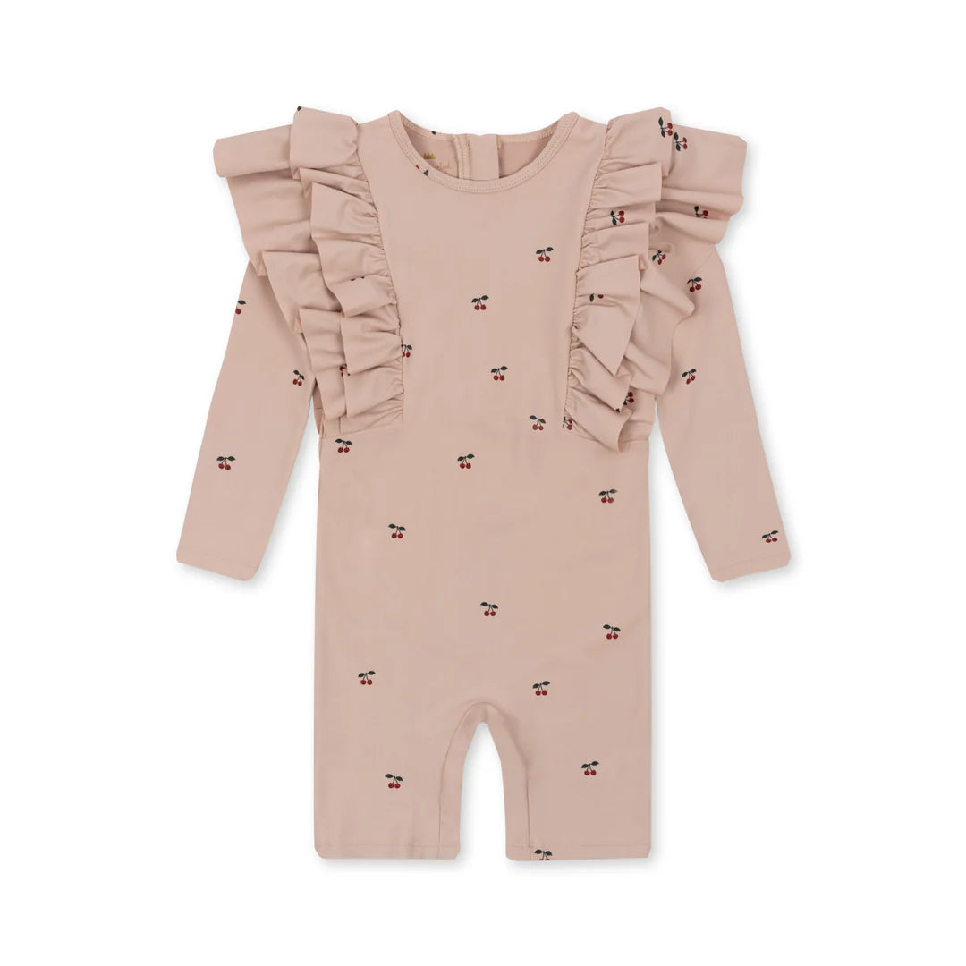 MANUCA FRILL ONESIE GRS-CHERRY BLUSH