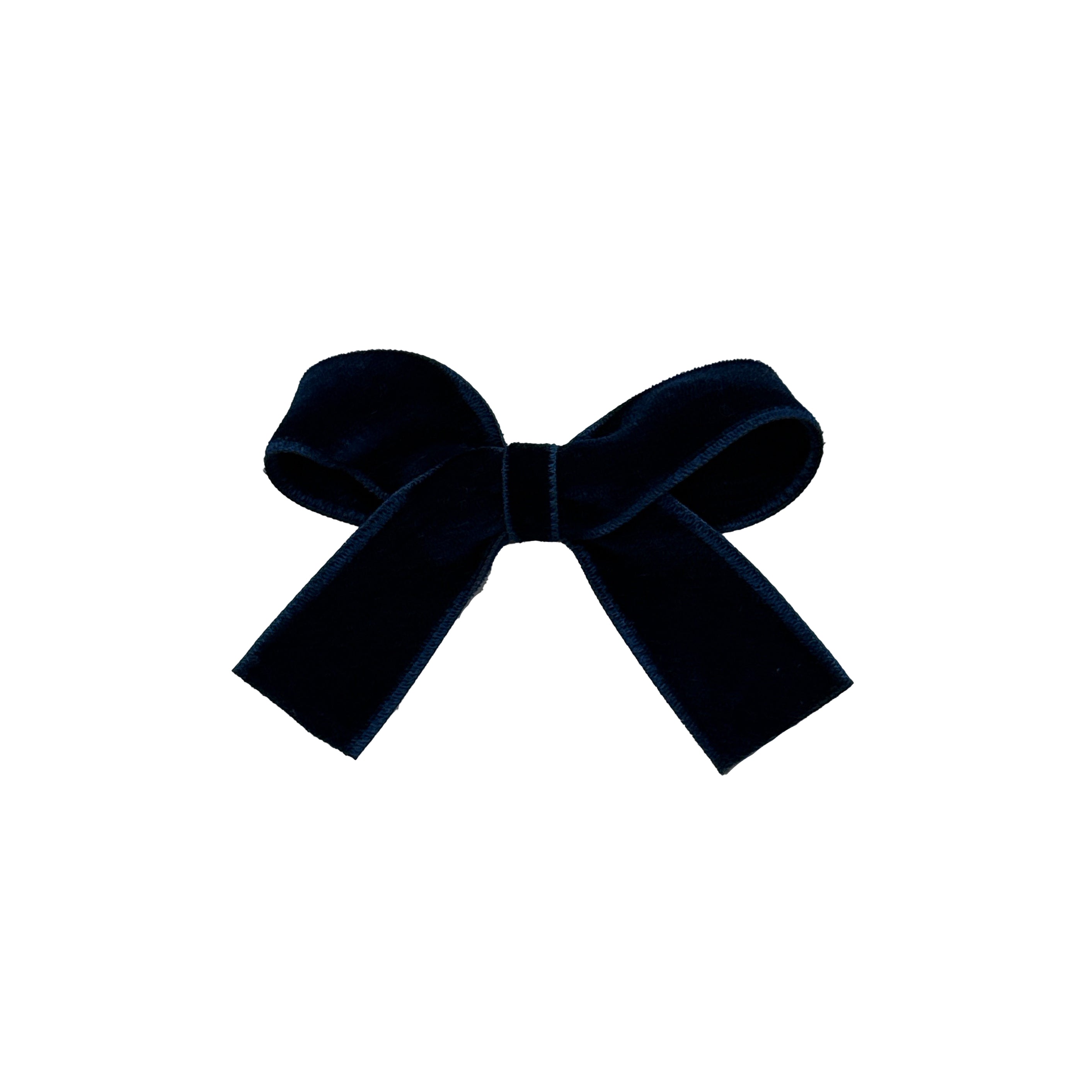 Olilia-Medium Velvet Bow-Navy