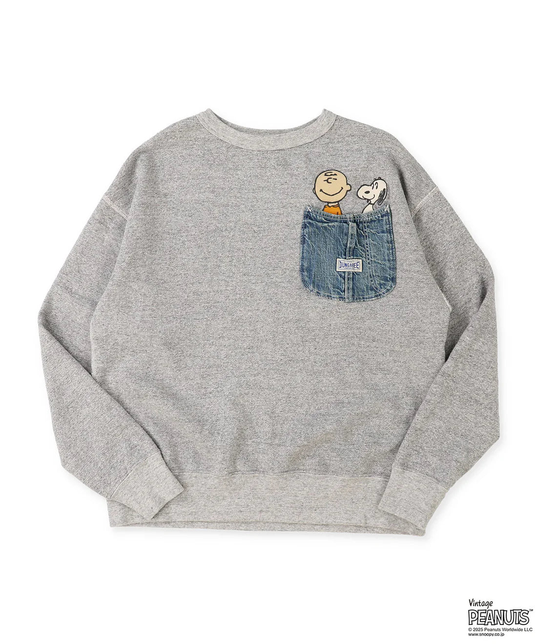 Denim Dungaree-Kids Vintage Pile Snoopy Pocket Sweatshirt