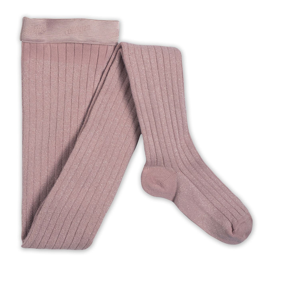 Collégien-Amélie  Glitter Ribbed Tights Vieux Rose