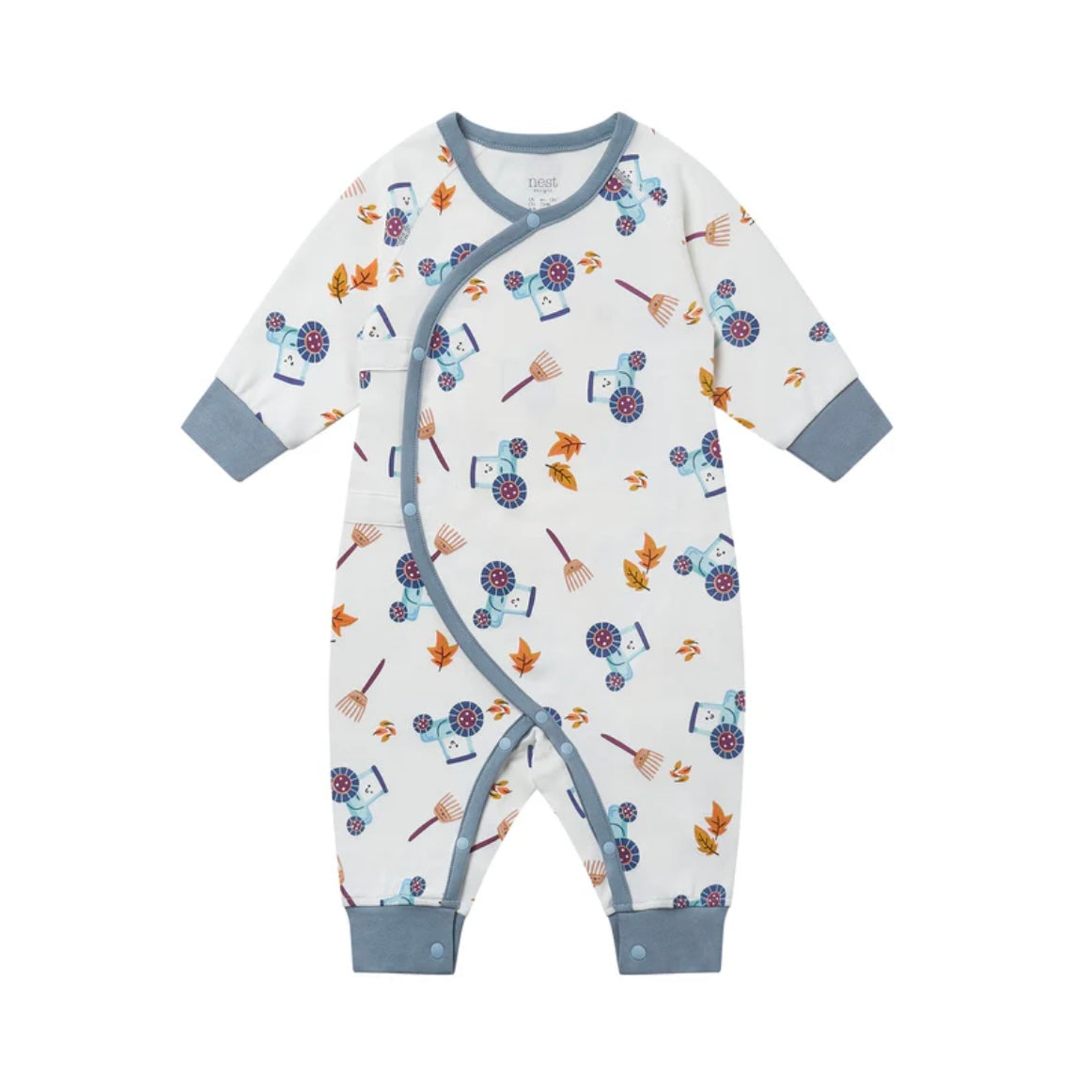 Nest Designs-Long Sleeve Kimono Romper On The Farm