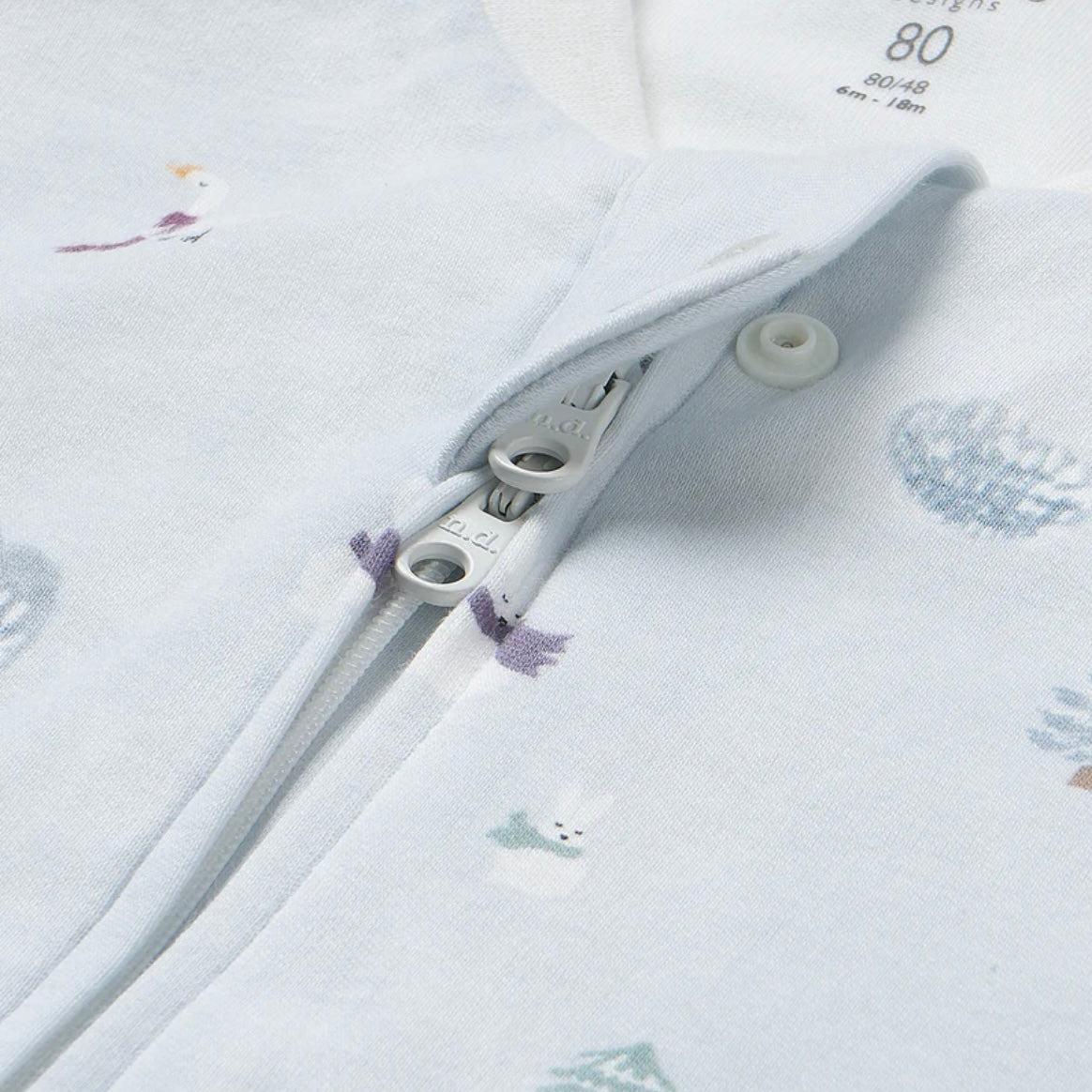 Nest Designs-1.0 TOG Long Sleeve Footed Sleep Bag Snowy Snuggles