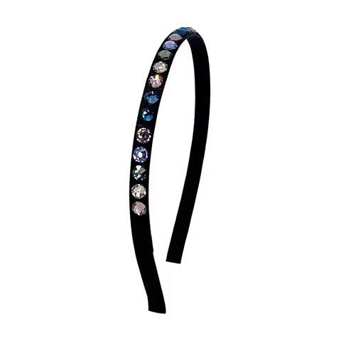 Olilia-Deluxe Crystals Hard Headband-Black Pastel Multi