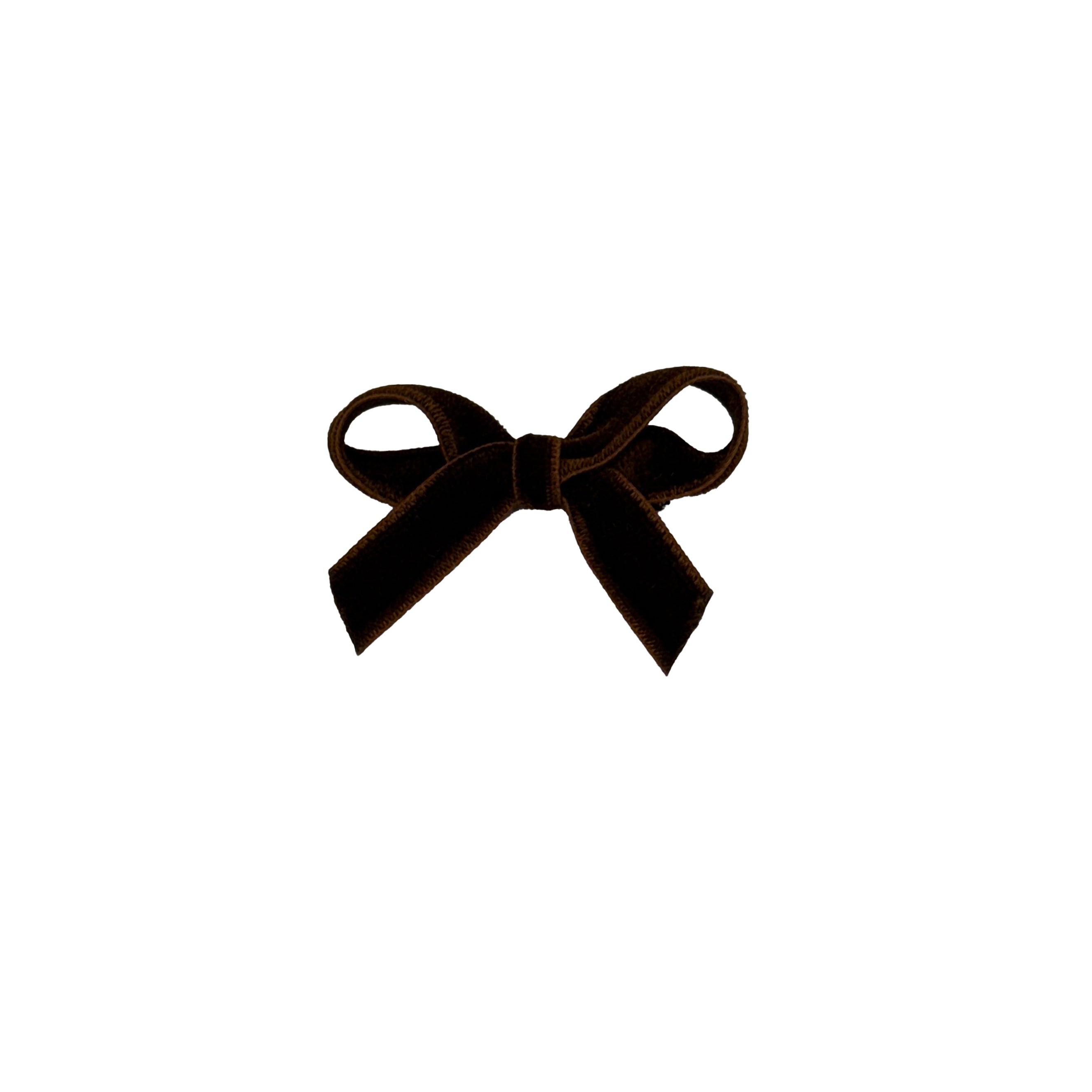Olilia-Small Velvet Bow-Mocha