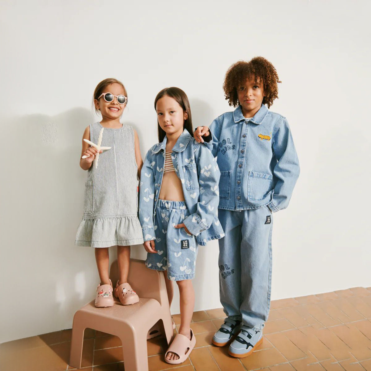 Liewood-Borris Placement Denim Pants Cool kids / Light blue denim
