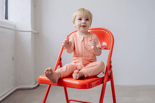 Short Sleeve Romper (Bamboo Jersey) - Pantone Coral Almond