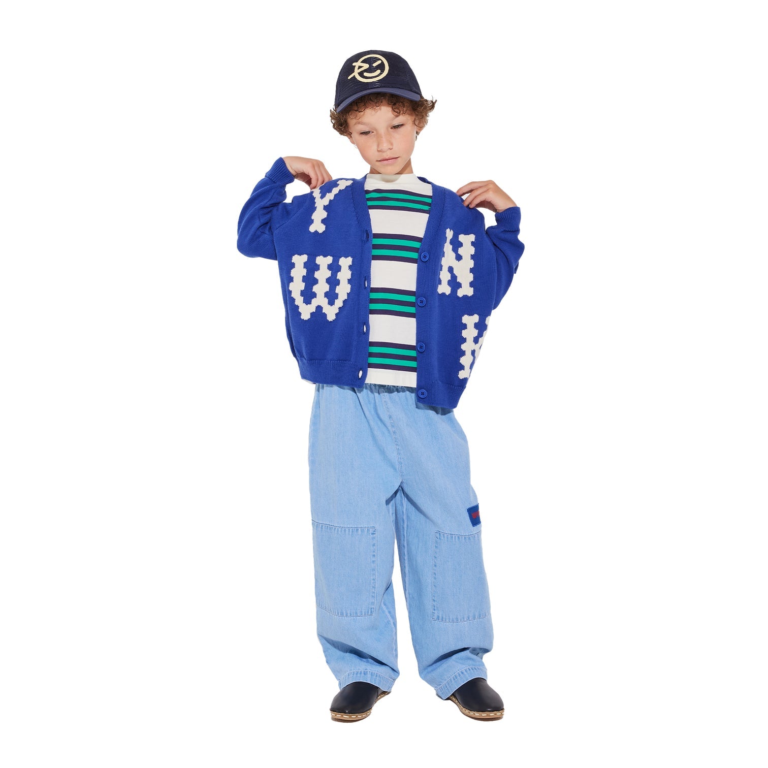 Wynken-Kids Triple Stripe Tee Organic Cotton Navy / Green