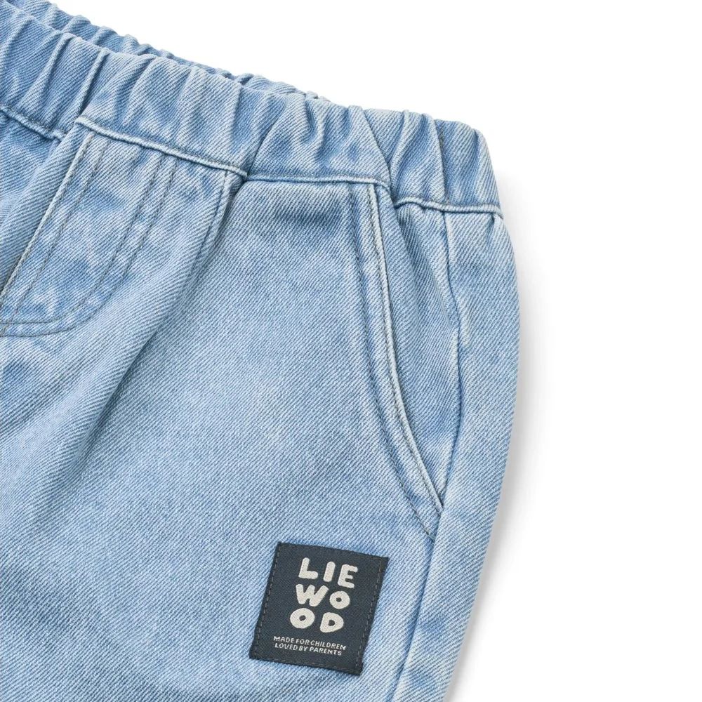 Liewood-Borris Placement Denim Pants Cool kids / Light blue denim