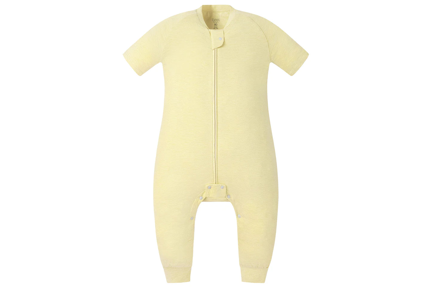 Short Sleeve Footed Sleep Bag 0.5 TOG (Bamboo Jersey) - Pantone Mellow Yellow