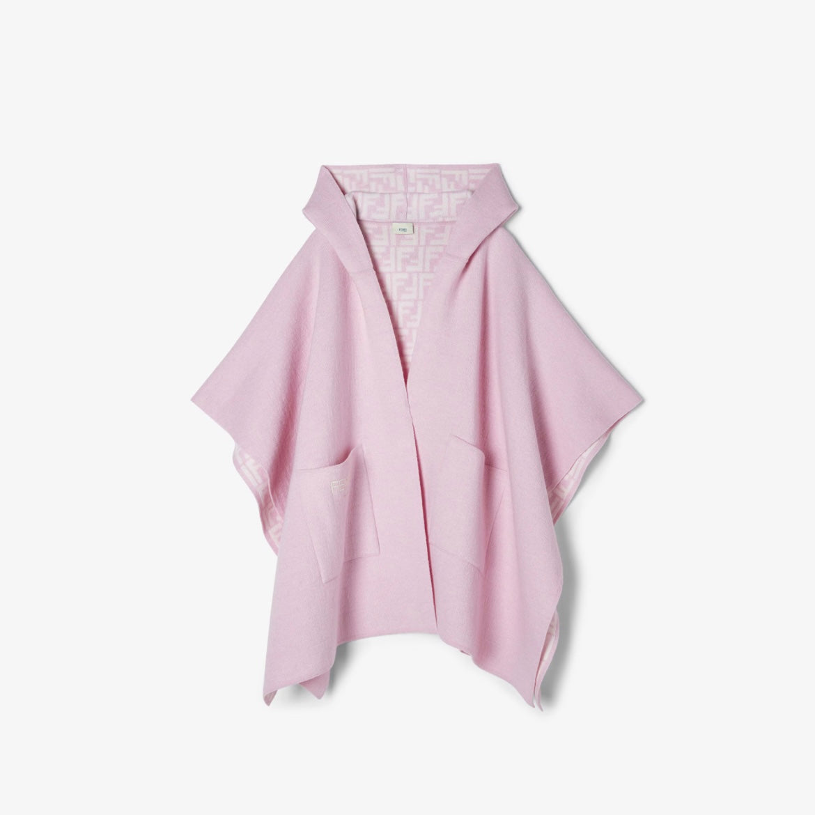 Fendi-FF Allover Hooded Cape W Pockets Rosa