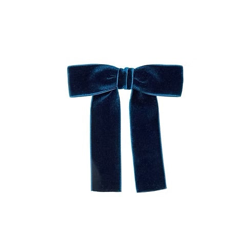 Olilia-Large Velvet Bow-Midnight